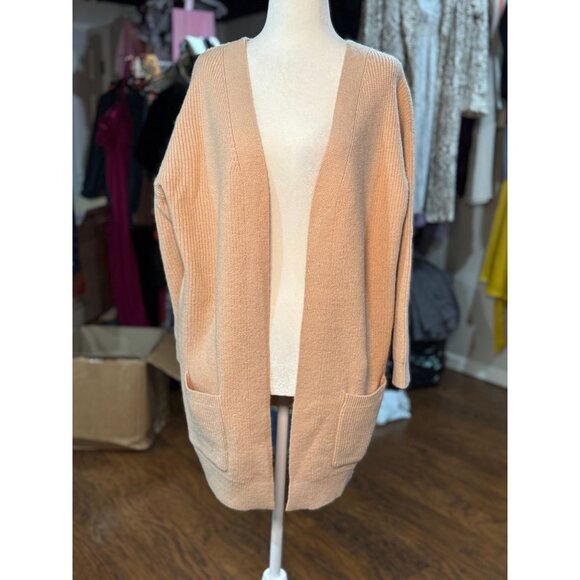 NEW LuLaRoe Long Beige Knit Open Front Cardigan Sweater Pockets XXS Cozy Soft - Picture 2 of 8